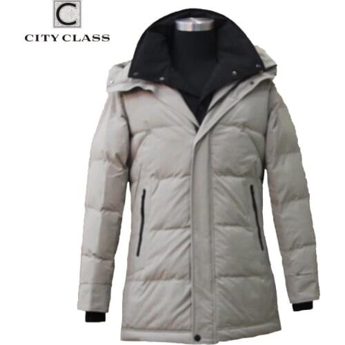 CITY CLASS New Arrivals Men Down Jacket Coat for Winter Sustans Thick Hooded High Quality Casual Men Jacket Zipper Coat CC99821