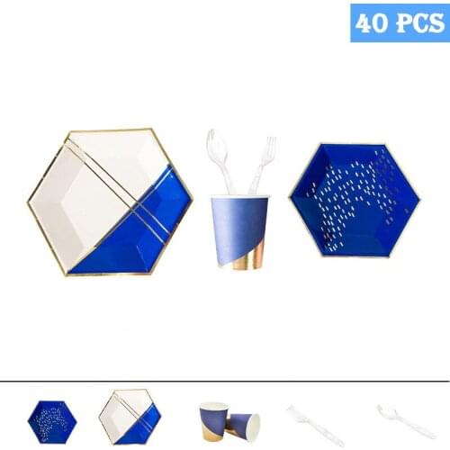 Disposable Tableware Birthday Party Decorations Kids Wedding Decoration Party Supplies Star Bronzing Paper Plates Paper Cup