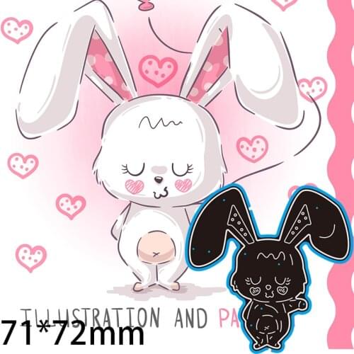 Cutting Dies Easter Rabbit Greeting Card New Metal for DIY Scrapbooking Photo Album Embossing Paper Card 71*72mm