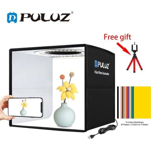 PULUZ Photo Studio Light Box 9.65 inch 12 Color Background Mini Desktop Photo Light Box Studio Photography Softbox