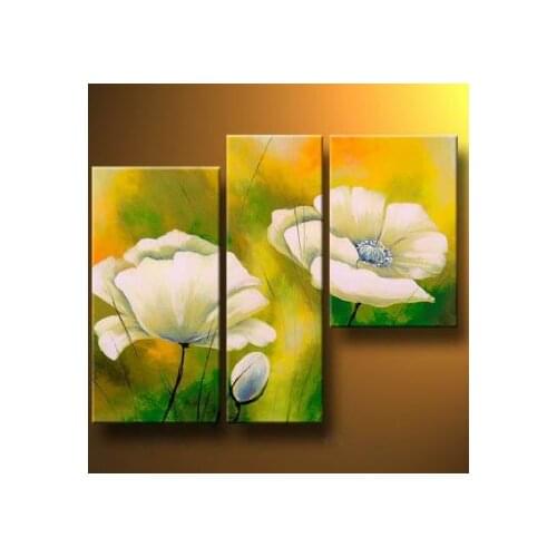 Hand painted oil painting Poppies In The Morning-Modern canvas wall art set-wall pictures for living room