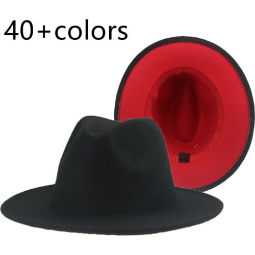 Hats for Women Patchwork Different Color Inside Hats for Men Fedoras Black Panama Formal Church Fedora Hats Sombreros De Mujer