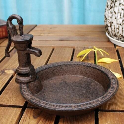 Vintage Rustic Retro Shabby Chic Antique Garden Decor Force Design Iron Feeder Tray Plate