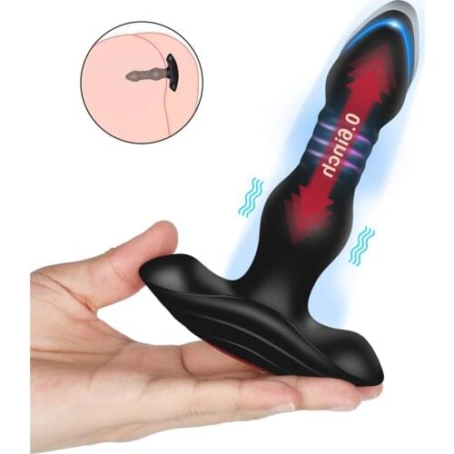 Telescopic Anal Vibrator Thrusting Dildo Vibrators Wireless Remote Control Male Prostate Massager Butt Plug Anus SexToys for Men