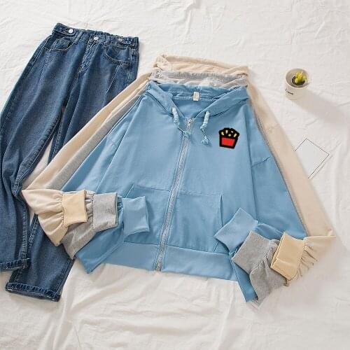 Zip-up Spring Autumn Women Crop Hoodies Pockets Oversized Sweatshirts Jacket Female Clothes Drawstring Sexy Hoody Cotton Coats