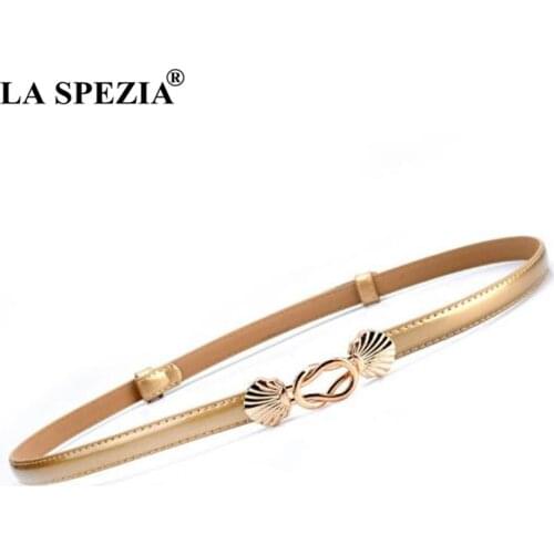 Thin Women Belt Double Buckle Blue Ladies Dress Belts Fashion Real Leather Cowskin Female Brand Narrow Waist Belts