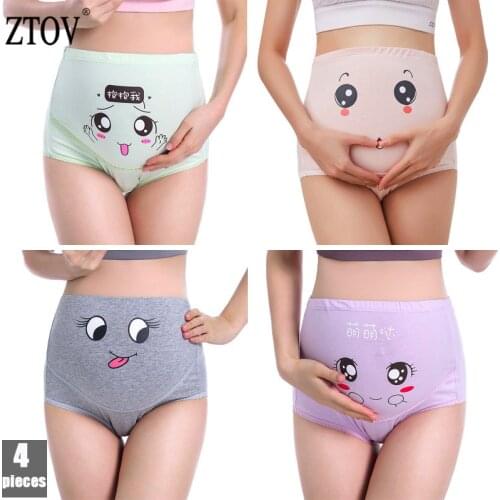 ZTOV 4Pcs/Lot Cotton Maternity Underwear Panty Clothes for Pregnant Women Pregnancy Brief High Waist Maternity Panties Intimates