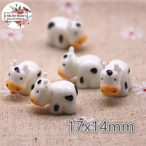 10pcs resin cute Dairy cow Animal Lovely small Charm for decoration DIY accessories 17x14mm