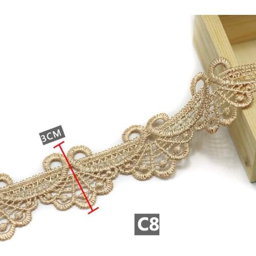 20 yards Water Soluble Lace Ribbon Trim Applique for Costumes Dresses Trimmings Edge 3cm/9cm Embroidery Sewing Lace Edge