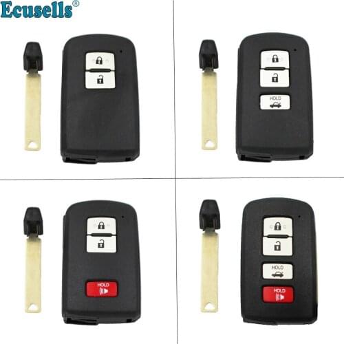 2/3/4 Buttons Replacement Smart Remote Key Shell Case Fob for Toyota Avalon Camry RAV4 2012-2015 with insert key