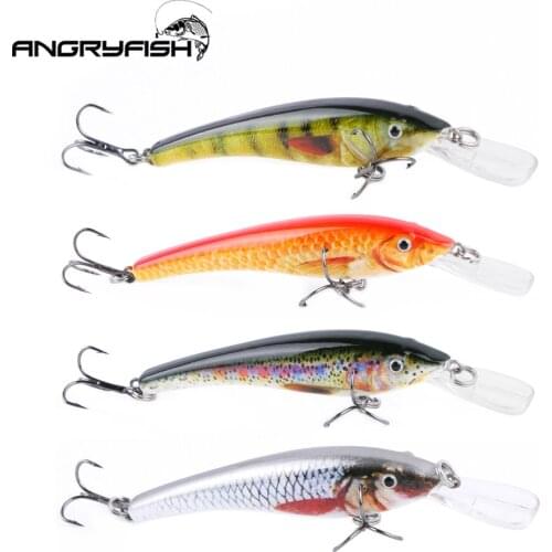 Angryfish NEW 3D Eyes 9.5cm 5.5g Fishing Lure whopper plopper 4 color Lifelike Fishing Hard Lure Crankbait With Strong hook