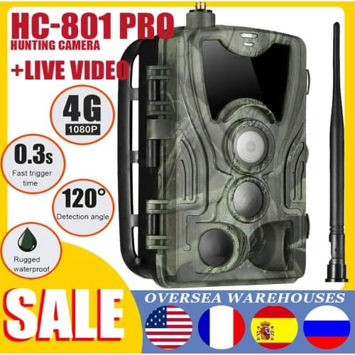 HC801 pro 4K Live Video APP Trail Camera Cloud Service 30MP Hunting Cameras Cellular Mobile Wireless Wildlife Night Vision Photo