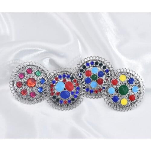 Bohemain Vintage Silver Color Alloy Finger Rings for Women Gypsy Tribal Indian Jewelry Adjustable Rhinestone Ring Party Gift