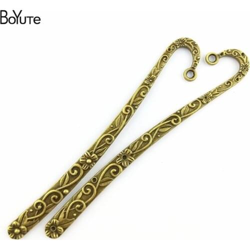BoYuTe (10 Pieces/Lot) 125*20MM Zinc Alloy Antique Bronze Silver Plated Metal Bookmark Jewelry Charms Diy Findings Accessories