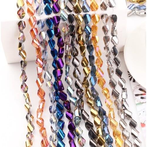 Czech Glass Twist Loose Beads 4/6/8mm Crystal Plated Beaded China Beading Wholessale In Bulk Jewelry DIY Making Accessories