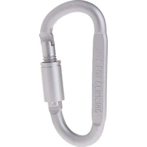 D Shaped Camping Carabiner Aluminum Alloy Locking Hook Ring Key Climbing Tools