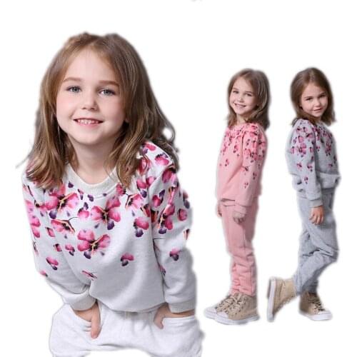 Spring autumn girls clothing set floral kids suit set casual two-piece sport suit for girl tracksuit children clothing