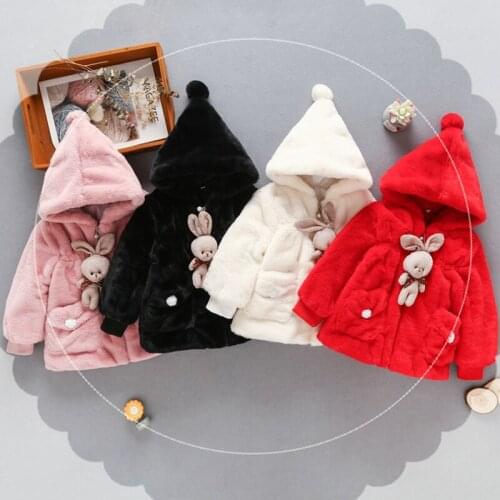 2021 New Winter Warm Newborn Baby Girls Clothes Christmas Costume Kids Cartoon Bear Hoodied Coat for Girls Childrens Clothing