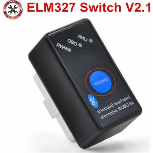 Top Sale Super Mini ELM327 Bluetooth With On/Off Power Switch ELM 327 OBD2 Diagnostic Scanner Support Multi-Brand Cars