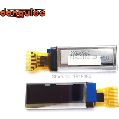 Dongutec 1PCS 0.91 inch 14PIN White OLED Screen SSD1306 Drive IC 128*32 I2C Interface