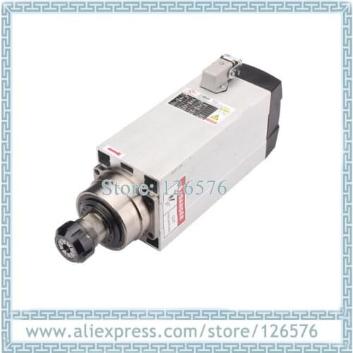Square shape air cooled spindle Motor 6kw AC220V/AC380V 18000rpm 4pcs Ceramic bearings GDZ120*103-6 ER32 woodworking Spindle