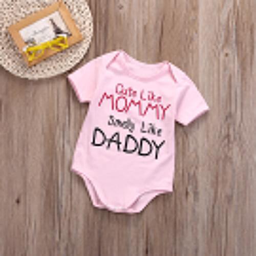 New Newborn Baby Boys Girls Cotton Stripe Romper I love daddy mummy Printed Jumpsuit Lovely Baby Summer Clothes Outfits 0 to 24M