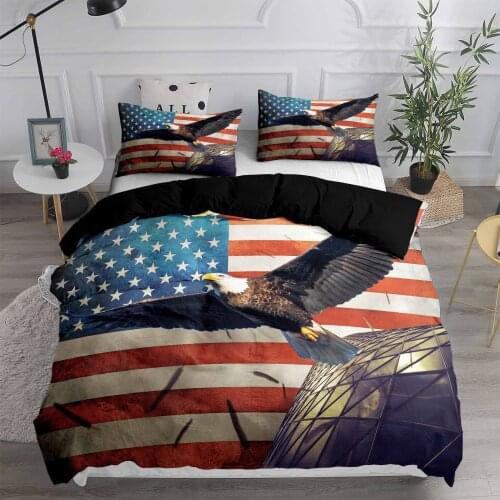 Eagle 3D Printed Bedding Set American Flag Duvet Cover Sets Comforter Bed Linen Twin Queen King Single Size Dropshipping