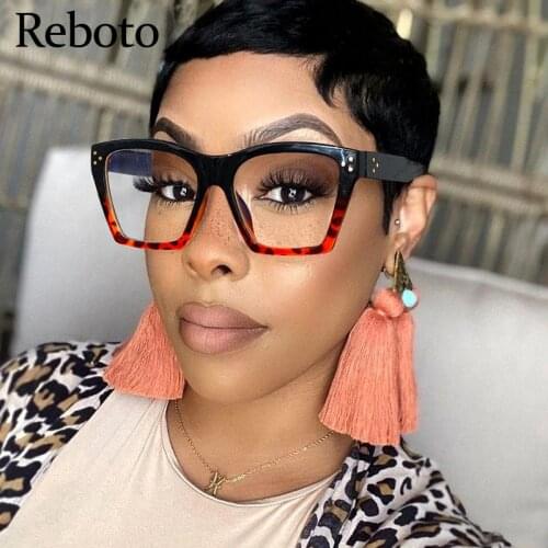 Leopard Clear Square Frame Glasses Women Transparent Spectacles Frames For Ladies Fashion Optical Eye Glasses Oculos Female