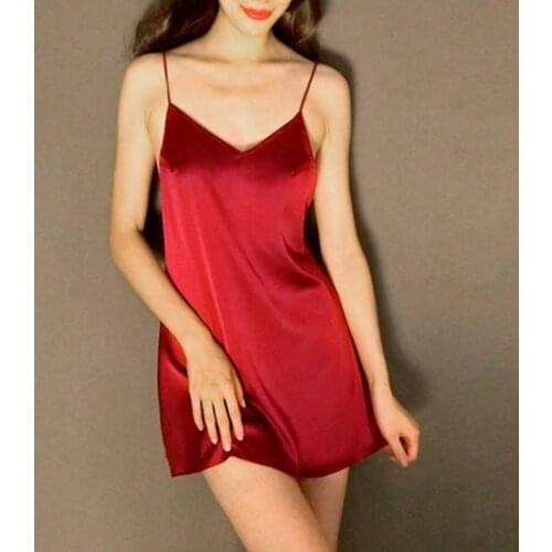 Summer Women Sexy Sleepwear Solid Color Within Temptation Backless Ladies Sling Sleepwear Thin Comfortable Sleepwear For Women