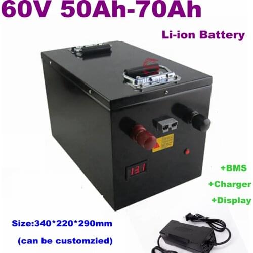 Lithium 60V 50Ah 70Ah li ion battery pack with BMS for 8000w scooter power supply motorcycle energy storage +5A charger