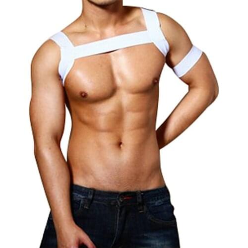 Male Gay Fetish Lingerie Bondage Vest Hot Exotic Elastic Bandage Tops Straps Tank Shirt Bondage Sexy Lingerie men Harness