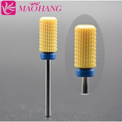 MAOHANG New 1pcs Medium Barrel Ceramic Nail Drill Bit Rotary Burr Nail Milling Cutter Bits For Manicure Nail Drill Accessories
