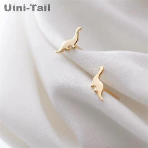 Uini-Tail 2019 new listing 925 sterling silver small fresh cute dinosaur mini earrings fashion trend small Elf ear jewelry ED502