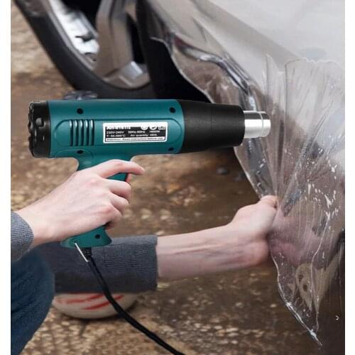 TRANVON Home Adjustable Temperature 1500/1600W Hot Air Gun Shrinkable PVC/ Peel Paint Process Repair Hot Air Gun 4pcs Nozzle