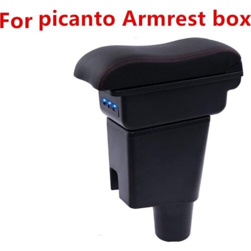 For KIA morning picanto JA Armrest box central Store content box with cup holder ashtray with USB interface