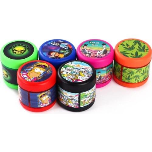 Smoking accessories color printing 50*55mm 4-layer plastic cigarette grinder barrel-shaped circular grinder