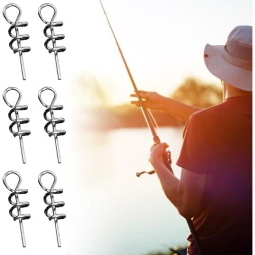 20/50/100 pcs Spring Lock Pin Crank Hook Fishing Connector 304 high carbon steel Swivels&Snap Soft Bait Accessories Pesca Tackle