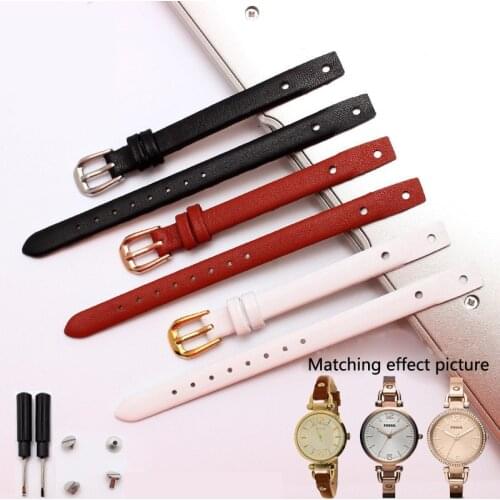 High Quality Genuine Leather Watchbands For Fossil ES3745 ES3861 ES4340 ES4026 ES3862female Watch Straps 8mm Small Bracelet