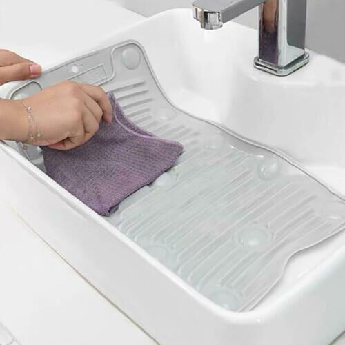 Hand-held Foldable Silicone Anti-skid Washboard with Suction Cup Scrubboard Household Clothes Washing Cleaning Tool