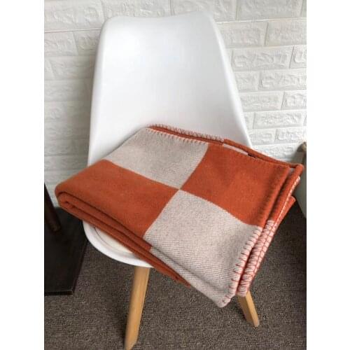 European and American nobles luxury thick Orange 1510 g H blanket shawl scarf thick air conditioning sofa aircraft blanket shawl