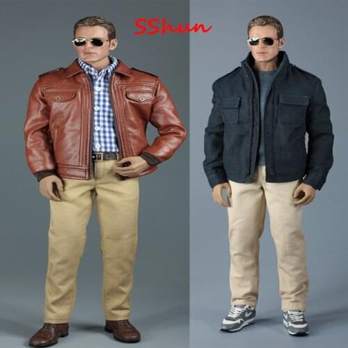 V1017 V1018 1/6 Scale Male Soldier Retro Leather Jacket Tooling Jacket Set For 12'' Action Figure StrongBody DIY Accessories
