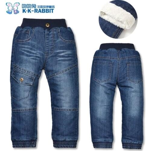 High quality Brand Winter Thick Boys Pants Kids Baby Children Jeans