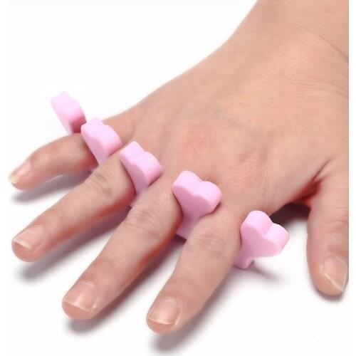 0pcs/Pack Pink Finger Separators Nail Art Toes Separators Foots Sponge Soft Gel UV Beauty Tools Polish Manicure Pedicure F0005