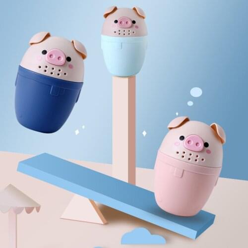 1Pcs Cute Cartoon Pig Shape Baby Bath Shampoo Cup Multi functional Kids Hair Wash Cup Shower Supplies