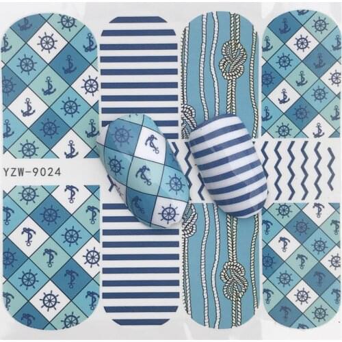 YZWLE 1pcs Nail Art Stickers Russian style Animal / Star / Cartoon / Fruit Adhesive Colorful Tip DIY Label Manicure