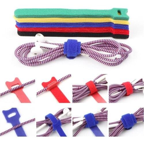 20pcs 20cm Magic Tape Sticks Cable Ties Model Straps Wire Battery Stick Buckle Belt Bundle Tie Adhesive Hook Loop Fastener Tape