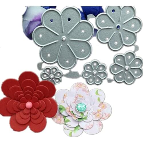 5pcs flower Metal Cutting Dies Stencils For DIY Scrapbooking Decorative Embossing Handcraft Christmas Die Cutting Template