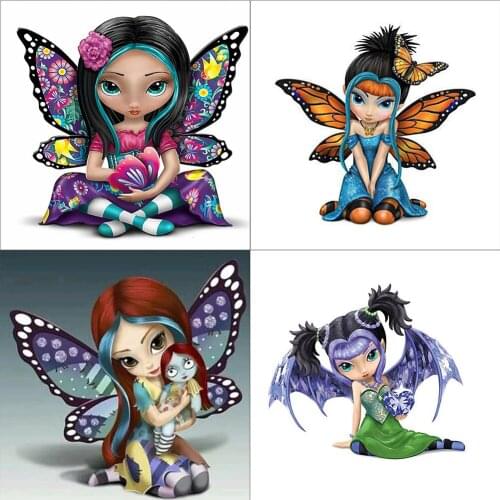 5D Diamond Painting Elf Girl Full Round Drill Mosaic Cartoon Rhinestone Kit Wall DIY Crafts Handmade Home Decoration