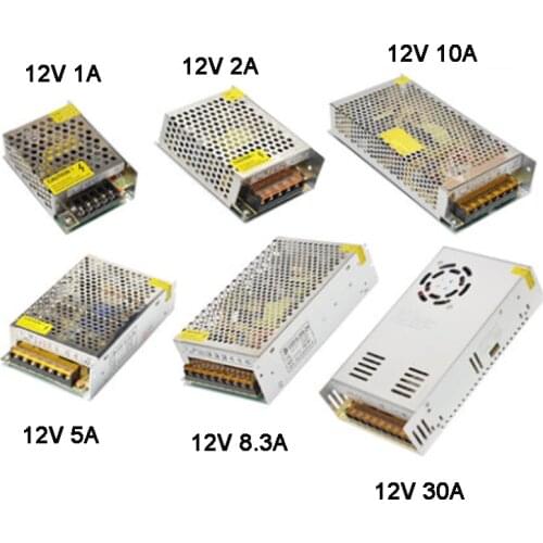 AC 110-240 V to DC 12V 1A 2A 3.2A 5A 8.3A 10A 12.5A 15A 20A 30A Switching Power Supply Transformers Adapter For LED Strip light