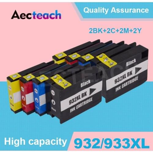 Aecteach 8PK Compatible For HP 932 933 932XL 933XL Ink Cartridge Officejet 6100 6600 6700 7110 7610 7612 7510 7512 Printer